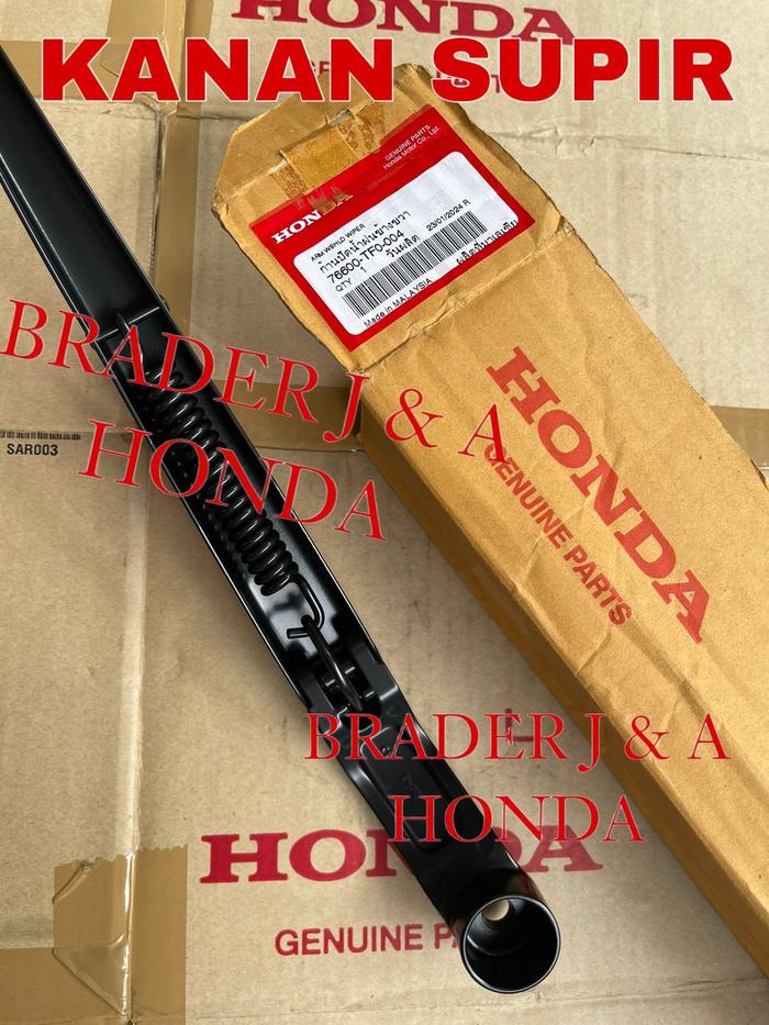 Gambar ARM WIPER BLADE WINDSHIELD DEPAN JAZZ GE8 S RS  2008 2009 2010 2011 2012 2013 HONDA 76600-TF0-004 76610-TF0-004 WIFER KANAN DRIVER SIDE KIRI PASSENGER - 76600 TF0 KANAN dari BRADER HONDA undefined Tokopedia
