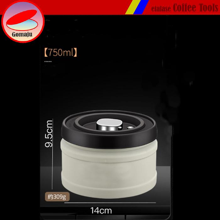 Gambar Kaleng Kopi Storage Kedap Udara Stainless Vacuum Canister Coffee Tea - white-750ml dari Gomaju TikStor undefined Tokopedia
