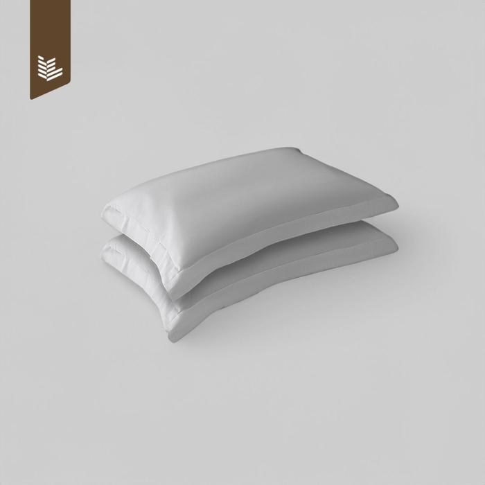 Gambar Indolinen - 2 pcs Pillow Case/ Sarung Bantal dengan Frame 100% Cotton - Plain, 50 x 75 cm dari IndoLinen undefined Tokopedia