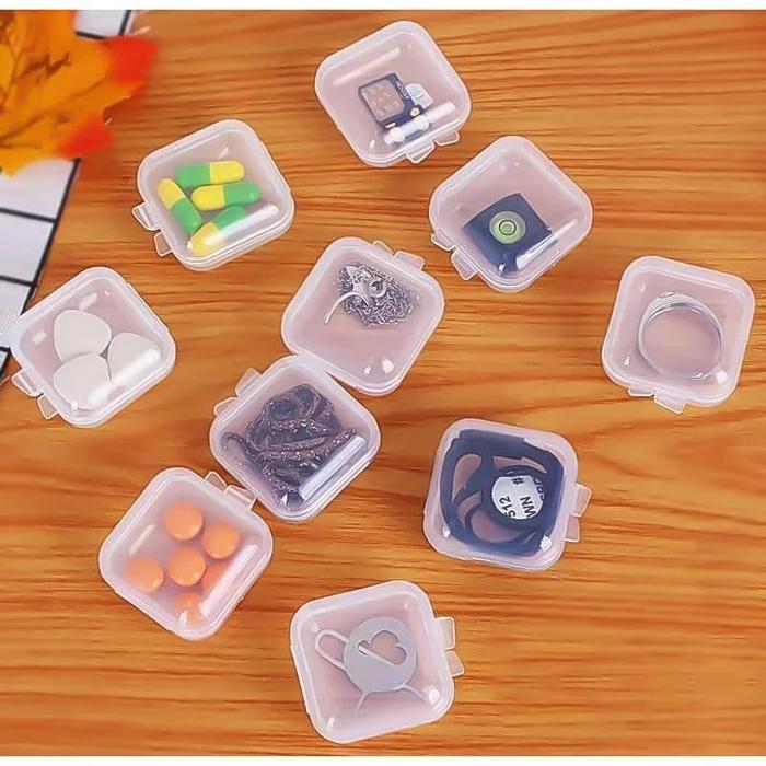 Gambar Kotak Obat Mini Transparant / Wadah Tempat Penyimpanan Pil Obat Kapsul / Storage Box Case Container Aksesoris Perhiasan Serbaguna dari Medan Bersama undefined Tokopedia