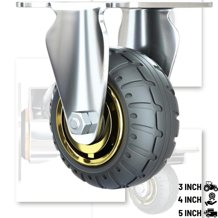 Gambar RODA TROLY ROLY RUBBER HITAM DOUBLE BEARING HEAVY DUTY 3 INCH 4 INCH 5 INCH - MATI / FIX, 3 INCH dari PLAZAREMOTE undefined Tokopedia