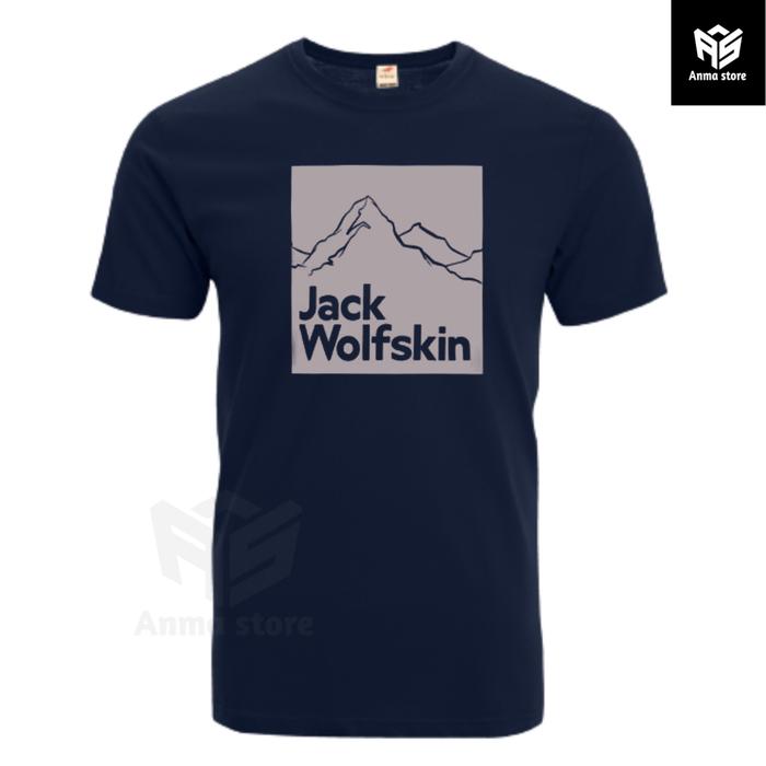 Gambar Kaos Pria Wanita Baju Pendaki Gunung Outdoor Jack Wolfskin Mountain - Navy, S dari Altanma undefined Tokopedia