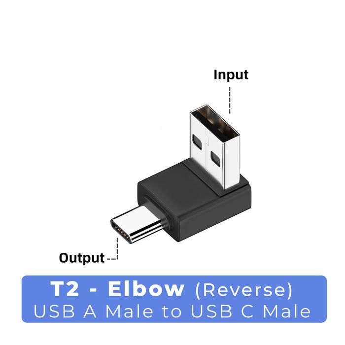 Gambar USB Type C Male to USB A Male Mini Adapter OTG Converter 10Gbps - T2-Elbow (R) dari AinWare undefined Tokopedia