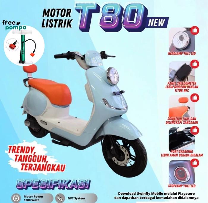Gambar [Bonus Pompa] Motor Listrik U-Winfly T80 60V 20Ah Motor Power 1200 Watt Uwinfly Molis dari Castlebike.id undefined Tokopedia