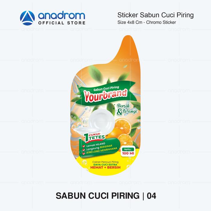 Gambar Sticker Kemasan Botol Sabun Cuci Piring  | Sticker Label Kemasan Botol Sabun Cuci Piring | Anadrom 3641 - VARIAN 04, 4X8 CM (30 PCS) dari anadrom undefined Tokopedia
