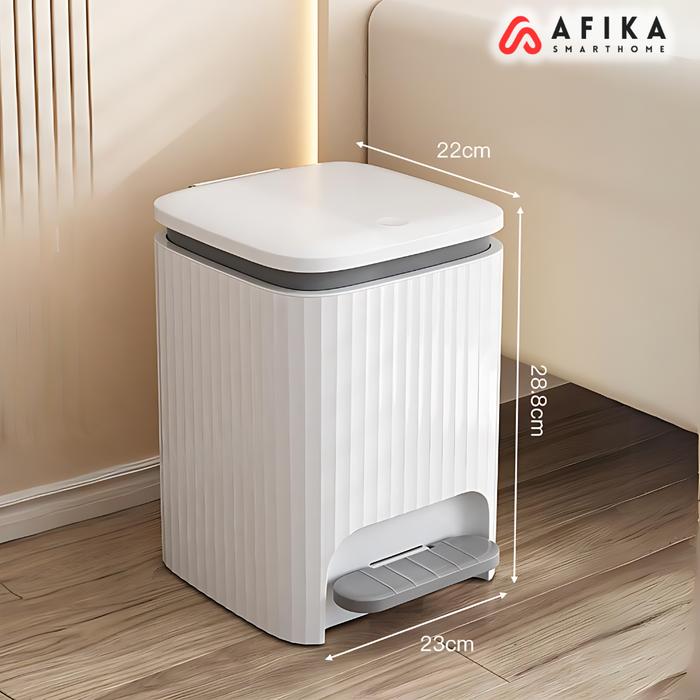 Gambar Tempat Sampah Minimalis Estetik Elegan Pedal Kaki Trash Bin - Putih 9 Liter dari Afika Smarthome undefined Tokopedia