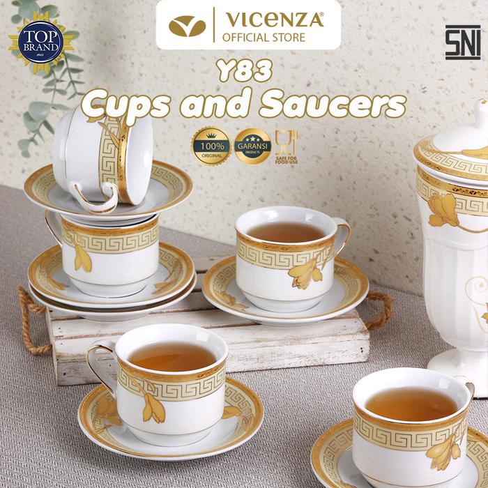 Gambar Vicenza Y83 Cangkir dan Lepek 6 pasang - Lily dari Vicenza Official undefined Tokopedia