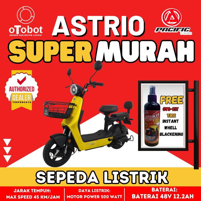 Gambar SALE SEPEDA LISTRIK ASTRIO PACIFIC EXOTIC SEPEDA MOTOR LISTRIK - LEMON YELLOE dari Elektric Otobot Indonesia undefined Tokopedia