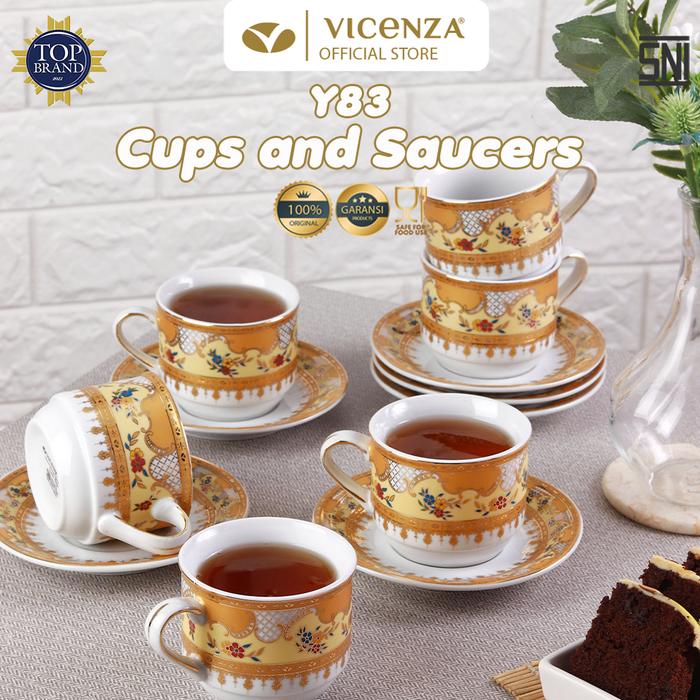 Gambar Vicenza Y83 Cangkir dan Lepek 6 pasang - Camelia dari Vicenza Official undefined Tokopedia
