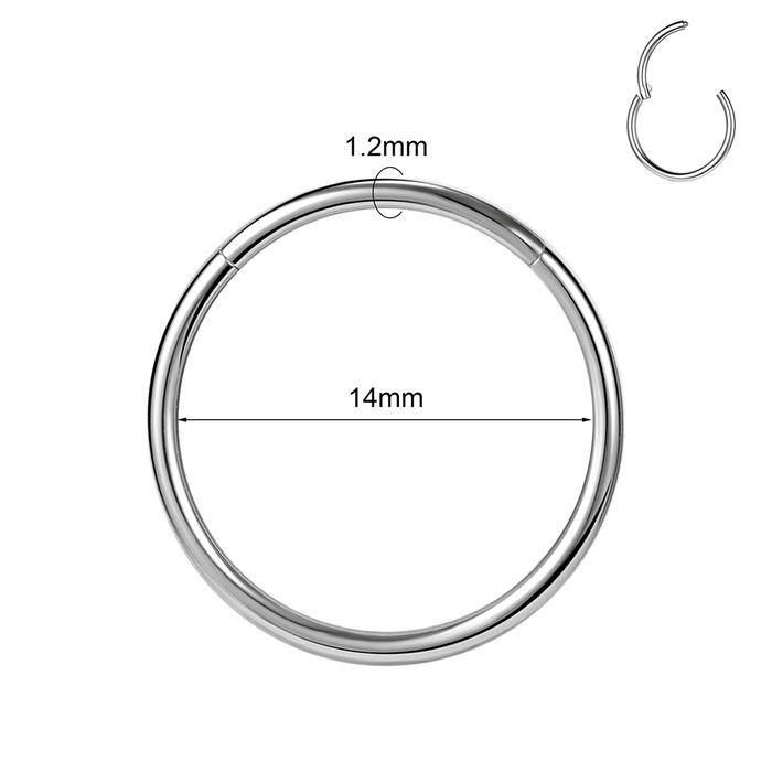 Gambar 1 PC 0.8/1/1.2mm Silver Color Hinged Segment Hoop Nose Ring Stainless Steel Septum Piercings Clicker Cartilage Helix Piercing - 1.2*14mm dari TK Best Piercing Jewelry undefined Tokopedia