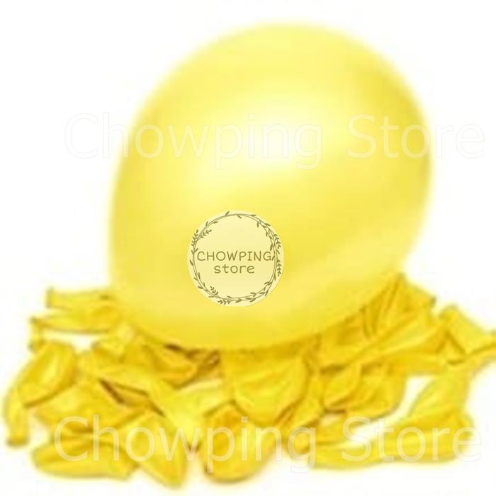 Jual Balon Latex Metalik 12 inch / Balon Karet Polos PER PACK - Kuning ...