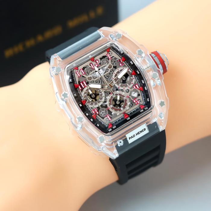 Gambar PAD HENER VASTIA Jam Tangan Pria Anti Air Tanggal Aktif Plexy Glass Transparant + Kotak Eksklusif - Hitam dari Smartwatch Studio undefined Tokopedia