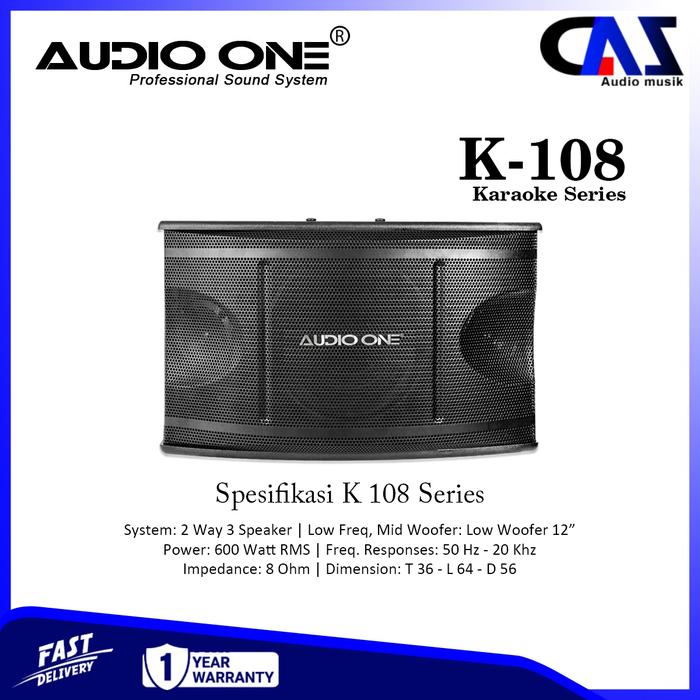 Gambar Speaker Karaoke Audio One Series K 108 , K 110 , K 112 (1 Set) - ORIGINAL GARANSI RESMI - K 108 dari Digital Musik Store undefined Tokopedia