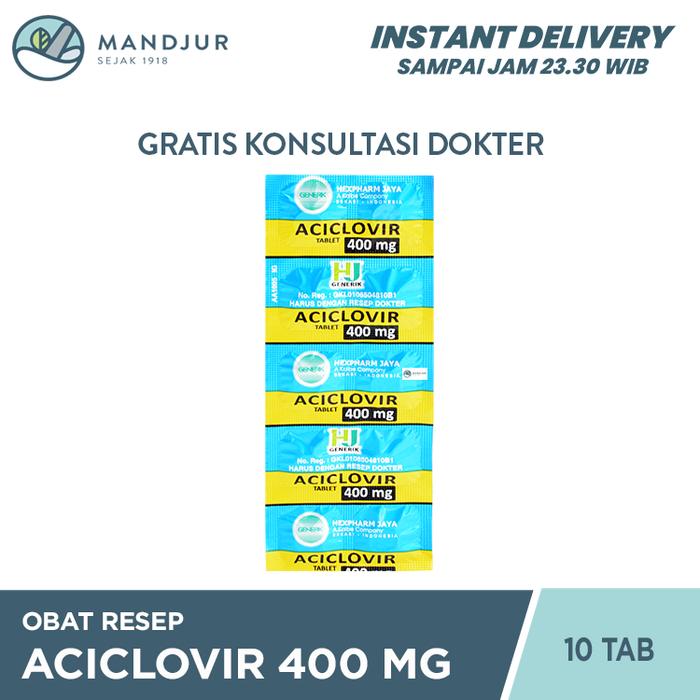 Gambar Aciclovir 400 mg Strip 10 Tablet / Antivirus / Cacar Air dari Apotekmandjurofficial undefined Tokopedia