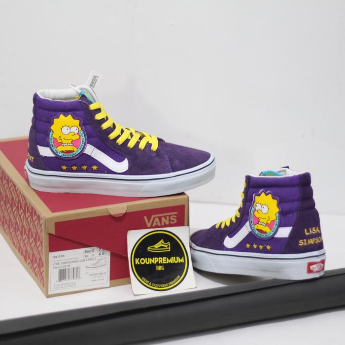 SEPATU SNEAKERS WANITA VANS SK8 HI THE SIMPSON LISA FOR PRESIDENT PURPLE  UNGU WHITE Ungu, 37 di Kounpremium_ Tokopedia