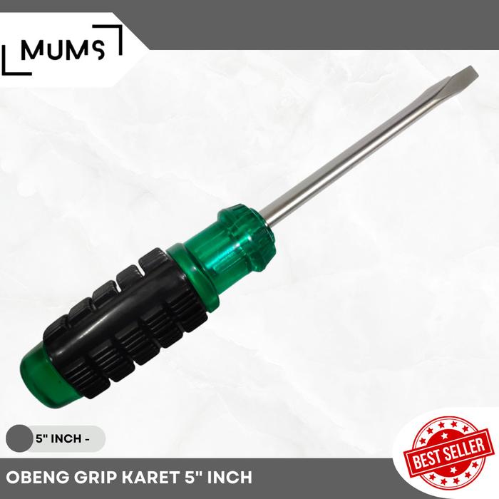 Gambar Obeng Magnet Gagang Grip Pvc Lapis Karet 5" Inch Plus Bunga Kembang + Ph2 / Minus Gepeng - Ph6 Magnetik Screwdriver Cushion Grip Magnetic Chrome Vanadium Ph2 Ph6 6mm x 125mm Model Tekiro - 5" INCHI MINUS- dari Kharisma logamindo perkakas undefined Tokopedia