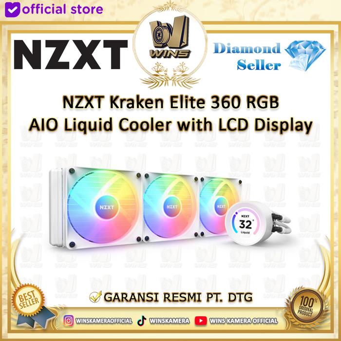 Gambar NZXT Kraken Elite 360 RGB AIO Liquid Cooler with LCD Display - White dari WINS OFFICIAL STORE undefined Tokopedia