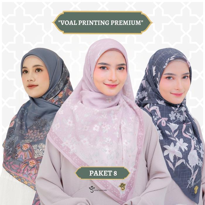 Gambar Youthscarf - Paket Hijab Printing 180k / 3 pcs - Motif Voal Premiun - PAKET 8 dari Youthscarf Official undefined Tokopedia