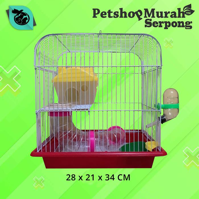 Gambar Kandang Hamster Tingkat Rumah hamster Cage - 30X23X34 CM dari Petshop Murah Serpong undefined 5 Tokopedia