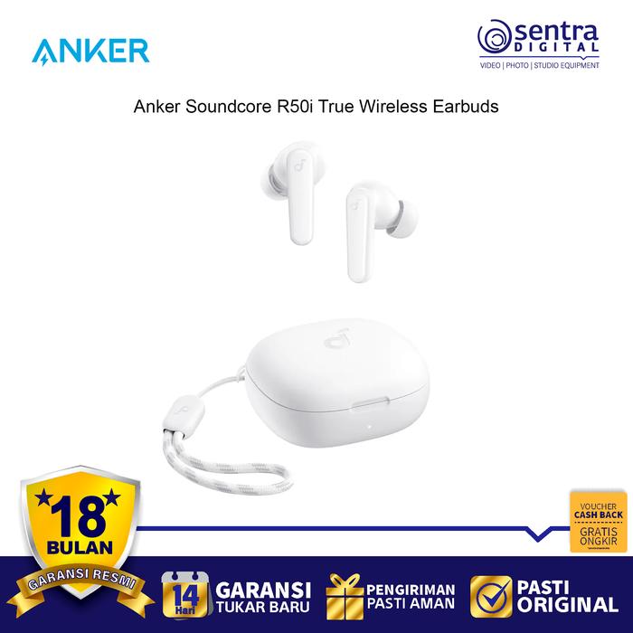 Gambar TWS Anker Soundcore R50i True Wireless Earbuds 5.3 Gaming Mode - A3949 - Putih dari Sentra Digital undefined Tokopedia