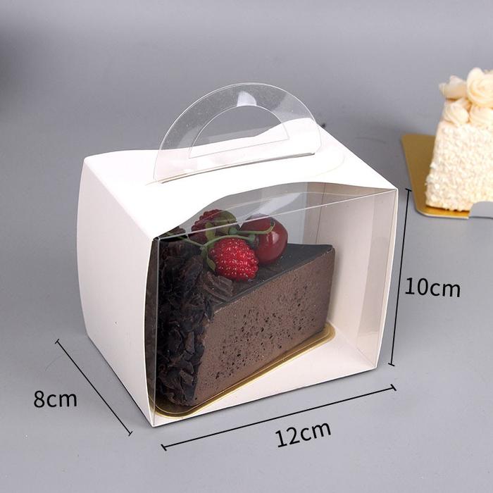 Gambar Box Slice Cake Kue Bolu Box Mika Kue Segitiga Korean Dus Brownies Putih dari Master Kardus undefined Tokopedia