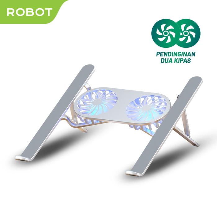 Gambar ROBOT RT-LS04 Foldable Laptop Cooling Stand Silver - Garansi 1 Tahun [BISA COD] - LS04(DUO FAN) dari ROBOT PC INDONESIA undefined Tokopedia