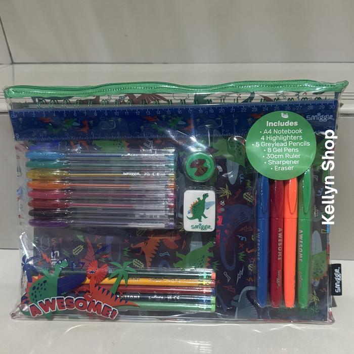 Gambar Smiggle Kit essentials a4 stationary Gift set Dino Original SALE READY STOCK dari Kellyn Shopaholics undefined Tokopedia