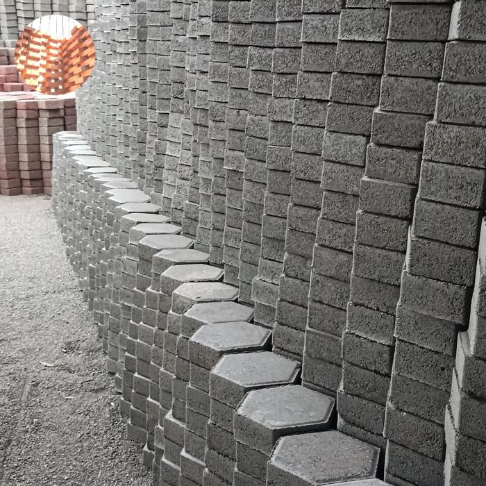 Gambar Paving Block Super Hidrolik Conblock Pres Hidrolik  Bata, Hexsagonal, Ubin kotak, Gressblock, Tiga Dimensi, Kanstin - Hexsagon Super, Tebal 6cm dari HRS717Construction undefined Tokopedia