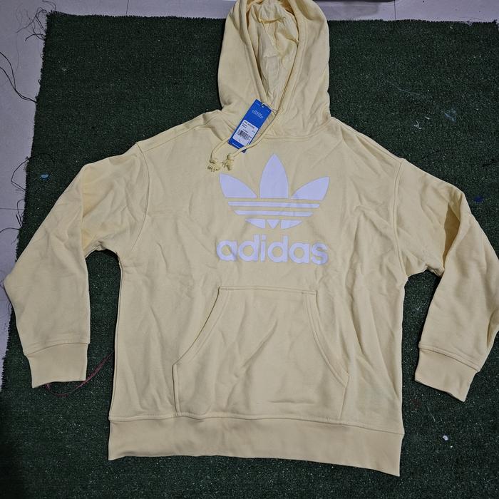 Adidas original adicolor trefoil hoodie yellow white trefoil bnwt L di  Rico Andryan Tokopedia - Main Image