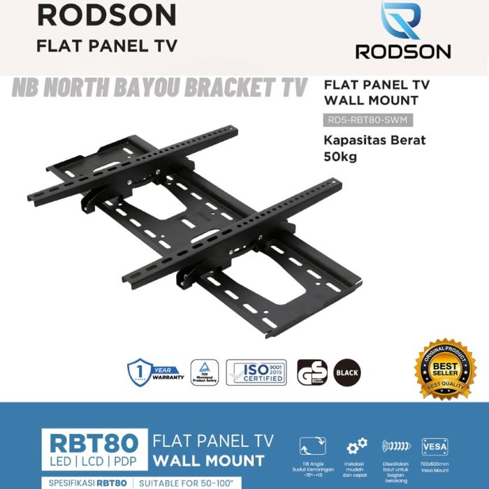 Gambar BRACKET BRAKET TV DINDING 55 60 65 70 75 80 85 90 INCH TV SIZE BESAR - 43" SAMPAI 90" dari NB NORTH BAYOU BRACKET TV undefined Tokopedia