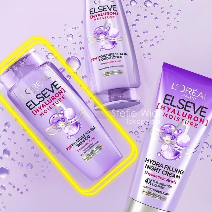 Gambar Loreal Paris Elseve Hyaluron Moisture Hydra Filling Conditioner, Shampoo dan Night Cream BPOM - Shampoo 280mL dari Stefie Widi undefined Tokopedia