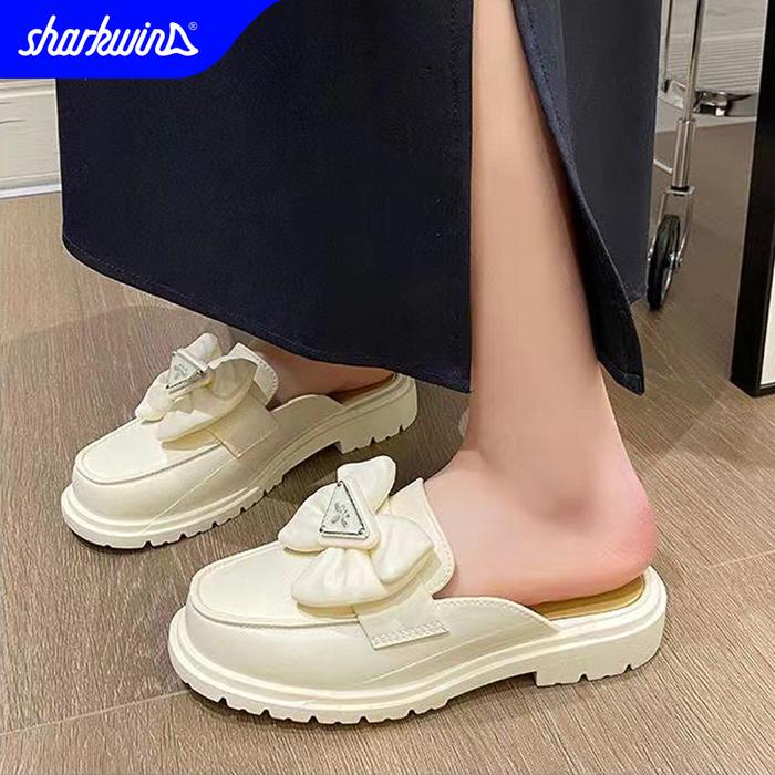 Gambar Sharkwin Sepatu Sandal Wanita Flat Korean Mules Anti Slip Flat Shoes Cewek Flatshoes SF30404 - Putih, 40-41 dari Sharkwin Official Store undefined Tokopedia