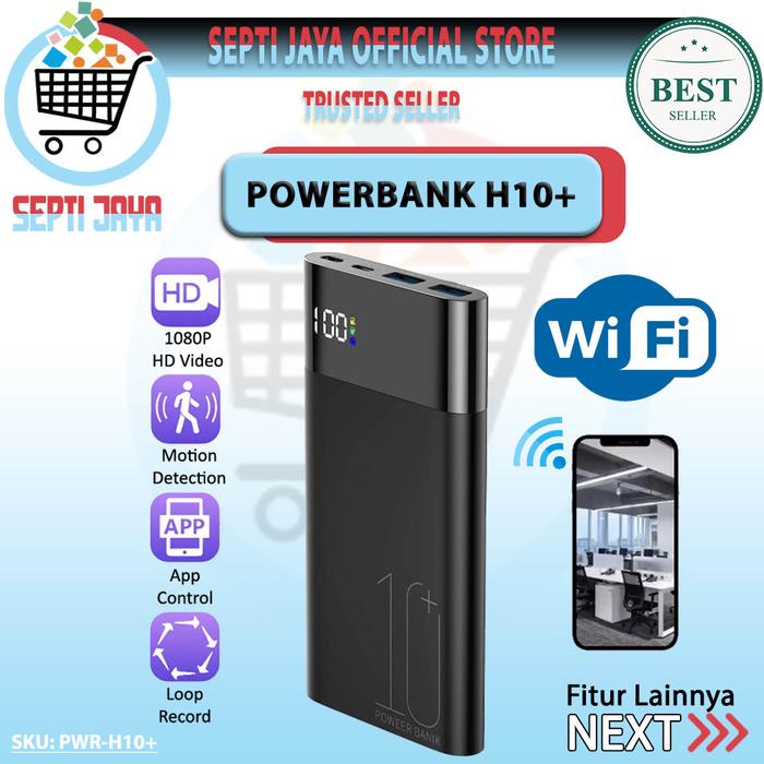 Gambar H10 WIFI Powerbank Kamera Full HD 1080P Original Spy Cam Camera Power Bank Pantau monitoring HP Jarak Jauh app LOOKCAMPRO - H10+ Wifi dari Septi Jaya undefined Tokopedia