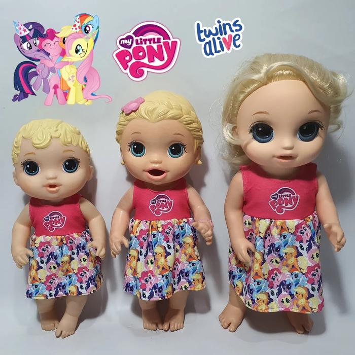Gambar PreOrder !!! Baju Boneka Baby Alive Animator MellChan My Little Pony Equestria Girls Pinkie Pie Rainbow Dash Twilight Rarity Apple Jack Fluttershy - Bdoll Pony, Medium dari Twins Alive undefined Tokopedia
