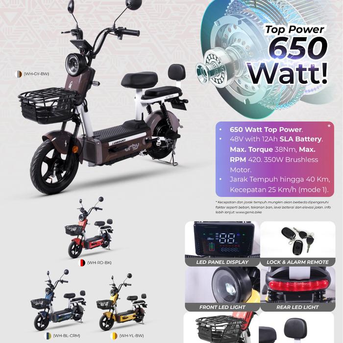 Gambar Sepeda Listrik Genio Orby CL (New Series) - Cokelat dari TOKO SEPEDA MATAHARI DEPOK undefined Tokopedia