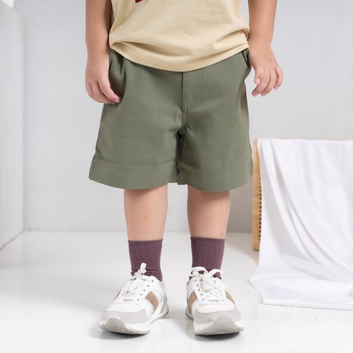 Gambar Little Pampered Chinos Short Kids Celana Pendek Chinos Anak - Sage - Sage, S ( 5-6th ) dari BlueButton undefined Tokopedia