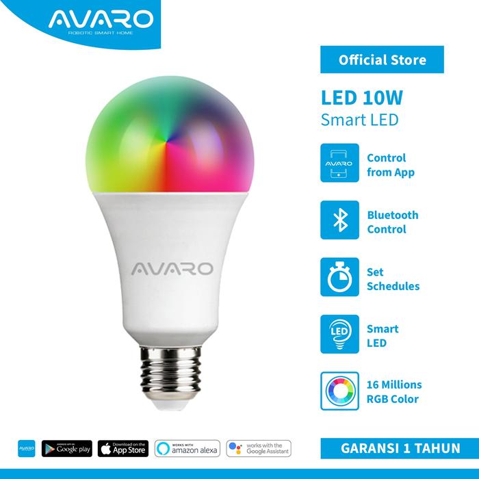 Gambar Avaro Smart Light Bulb LED Bluetooth 10W RGB dari AGK Smart Home undefined Tokopedia
