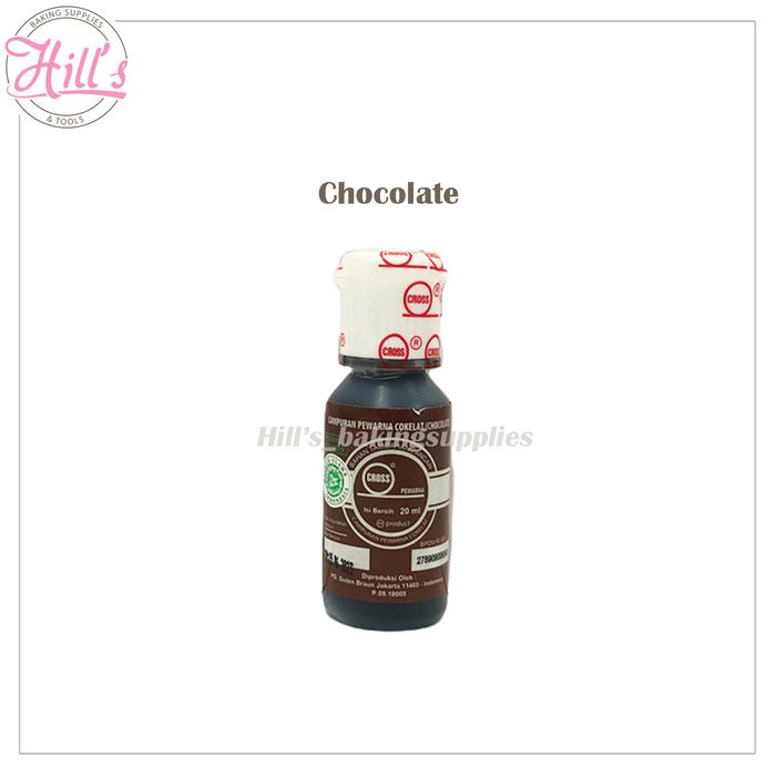 Gambar PEWARNA MAKANAN CROSS 20 ml / OIL BASE / LIQUID ICING / FOOD COLOR - Chocolate dari Hill's baking supplies & tools undefined Tokopedia