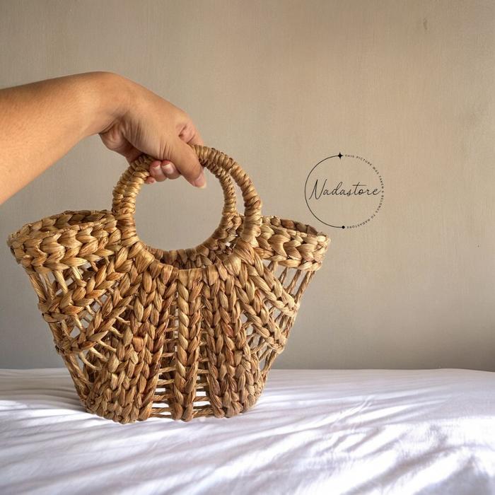 Gambar TAS ANYAMAN ENCENG GONDOK KISO POLOS BERBAGAI MACAM BENTUK DAN UKURAN - jinjing kerwang dari NADASTORE HANDMADE undefined Tokopedia