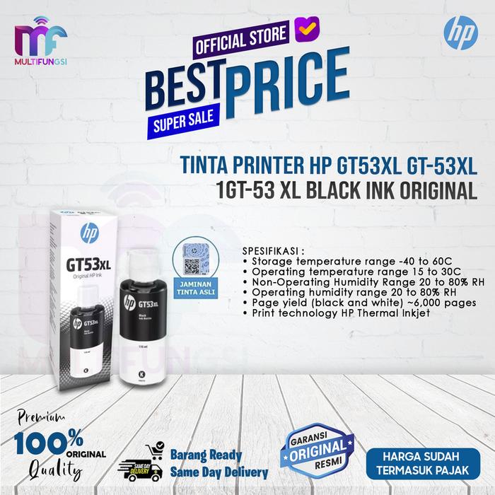Gambar Tinta Printer HP GT53XL GT-53XL GT-53 XL Black Ink Garansi Resmi dari Multifungsi Online undefined Tokopedia