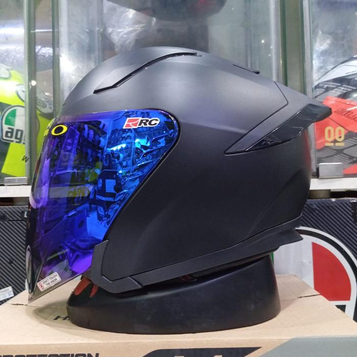 Gambar HELM ALV GENOS VERSI BLUETOOTH PAKET GANTENG SINGLE VISOR - BK DOF V.BLUE, XL dari jodoh Helmet undefined Tokopedia