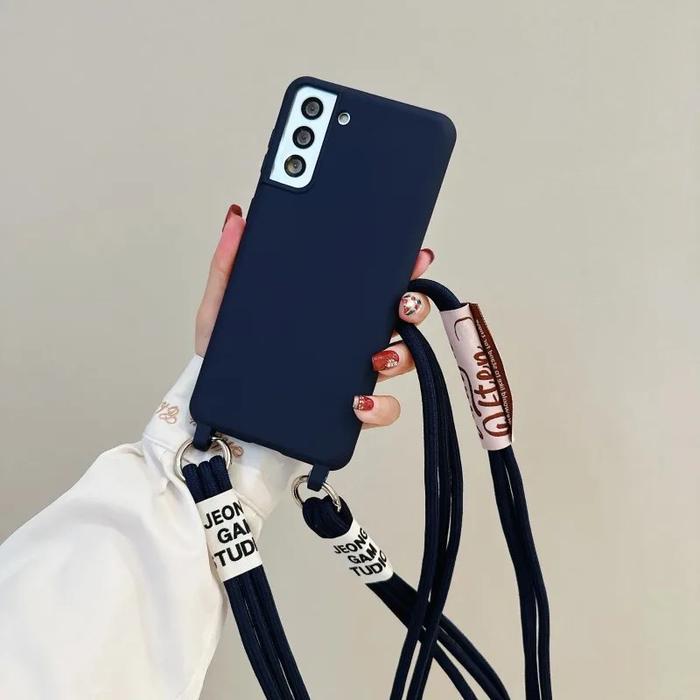 Gambar Triple Lanyard Sling Soft Case Casing Tali Selempang Samsung Galaxy S22 S23 S24 Ultra - Biru dari Chimberryshop undefined Tokopedia