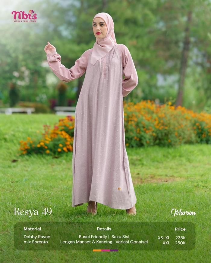 Gambar Nibras Gamis Resya 49 Dress Busui Murah Promo Gamis Wanita Syari - maroom, XS dari Nibras House Store undefined Tokopedia
