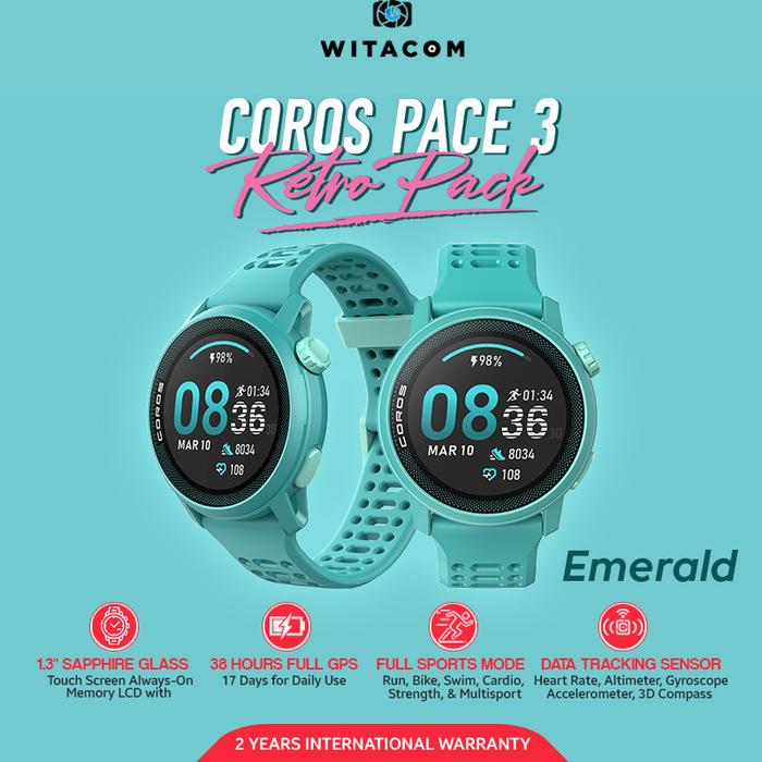 Gambar COROS Pace 3 GPS Running Sport Watch Retro Pack Edition - Emerald dari Witacom Bandung undefined Tokopedia
