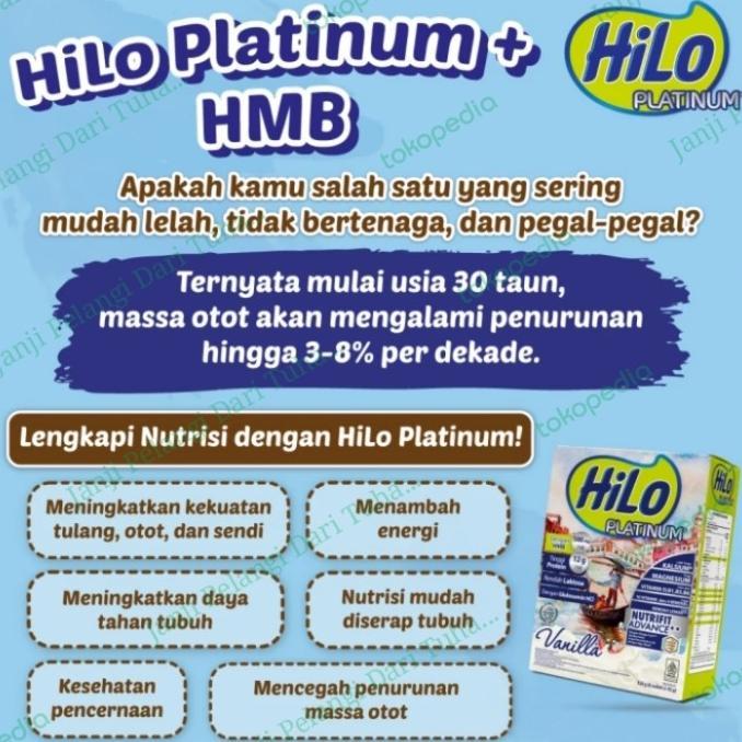 Gambar READY STOCK Susu Bubuk Dewasa HiLo Platinum + HMB 500mg Vanilla 8 - MARET 2025 dari Agustiant Shop undefined Tokopedia