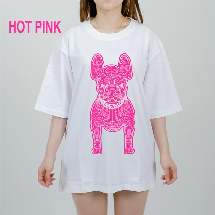Gambar KAOS OVERSIZE LIFE WORK (FULL BLOCK) - HOT PINK(PUTIH), L dari Unixo_NEW undefined Tokopedia