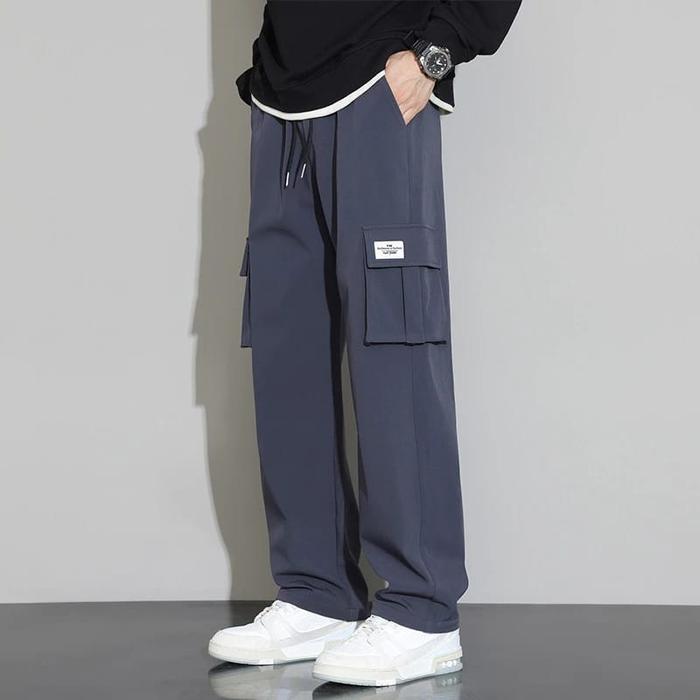 Gambar SALE- Celana Cargo Panjang Pria Oversize Loose Pant Korean Style Baggy - Abu-abu, M dari ZNMC undefined Tokopedia