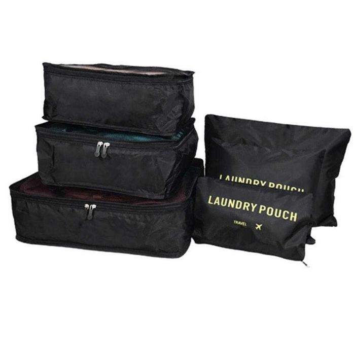 Gambar Tas Pouch Tempat Wadah Baju Kosmetik Peralatan Mandi Bag Storage Traveling Praktis - Hitam dari Nawasena Ofc Store undefined Tokopedia