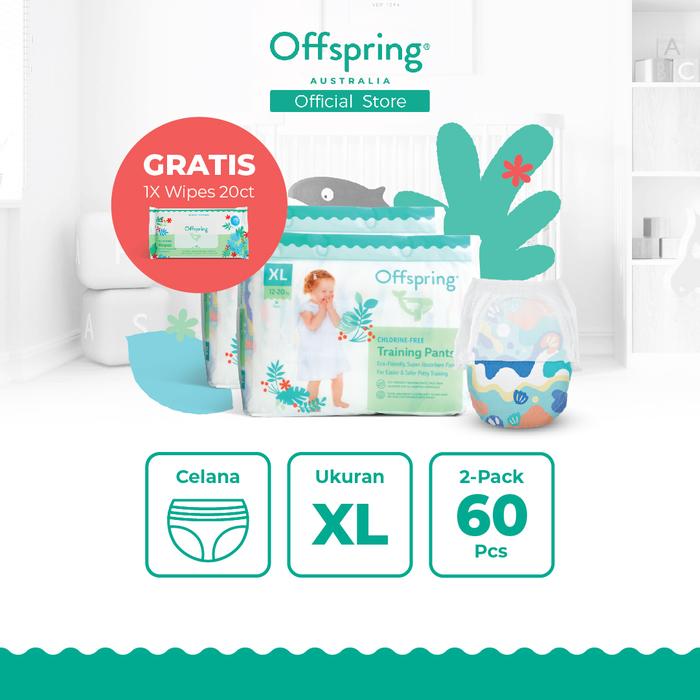 Gambar Offspring Popok Bayi Diaper SAP Twin Celana XL30 x2 + GRATIS 1xTisu20 dari Offspring Indonesia undefined Tokopedia