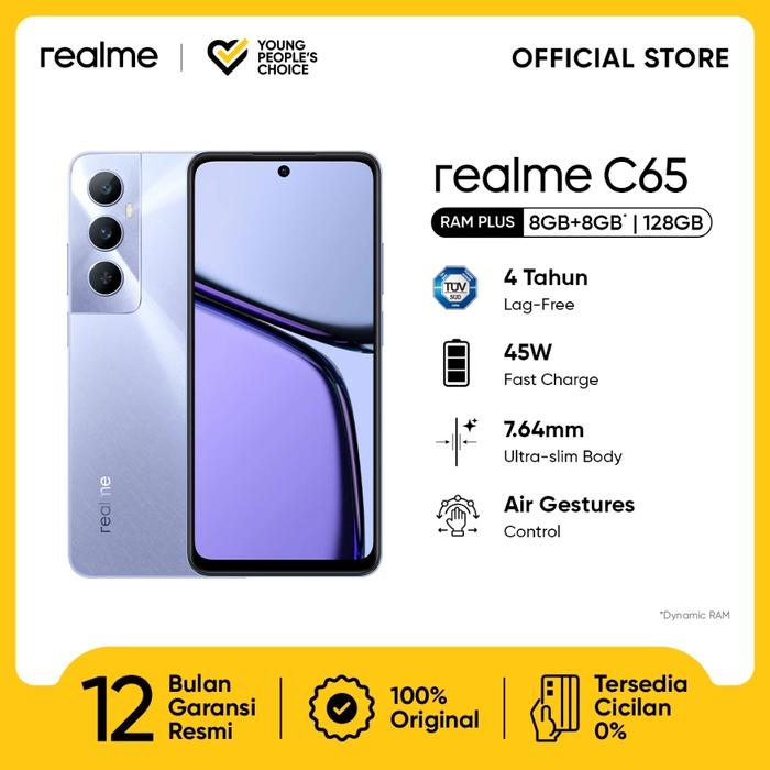 Gambar Realme C65 8/128 GB New Original Garansi Resmi Indonesia NFC SUPPORT - Ungu dari Pragusta Store undefined Tokopedia